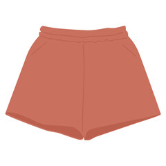 Modern female shorts, stylish summer garment. Trendy fashionable casual apparel. Elegant women clothes, bottom outfit.