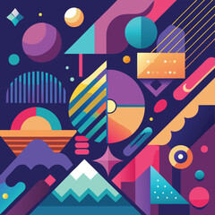 Abstract, vibrant, geometric, colorful, modern design