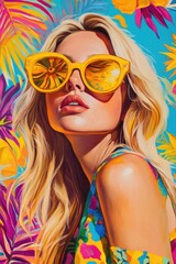 Woman with yellow sunglasses