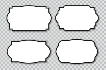 Set of vintage frames set of labels on white background