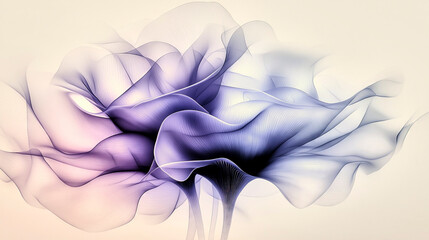 Abstract illustration forming wavy shapes with lines