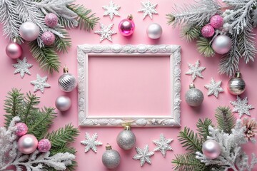 christmas background with branches and decorations