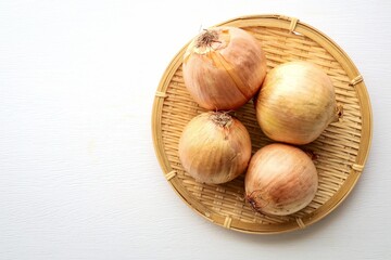 Onion on white background