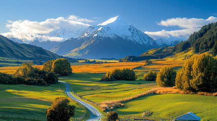 Scenic view of the majestic Swiss Alps under a clear blue sky, showcasing the beauty of Switzerland's natural landscapes.