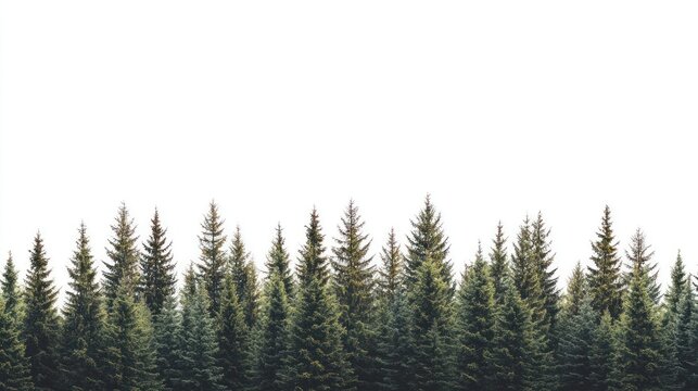 Real spruce forest outdoors horizon nature.