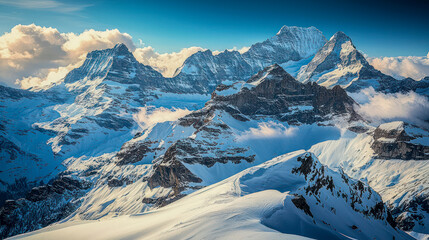 A tranquil Swiss landscape featuring a majestic mountain reflecting in a calm body of water under a clear sky.