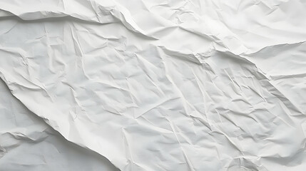 Fototapeta premium Abstract White Crumpled Paper Texture, A Smooth and Wrinkled Surface, With Soft Lighting and Subtle Shadows, Creating a Minimalist and Elegant Background for Design Projects