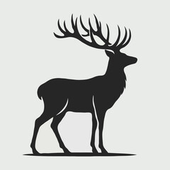 deer silhouette vector with white background 