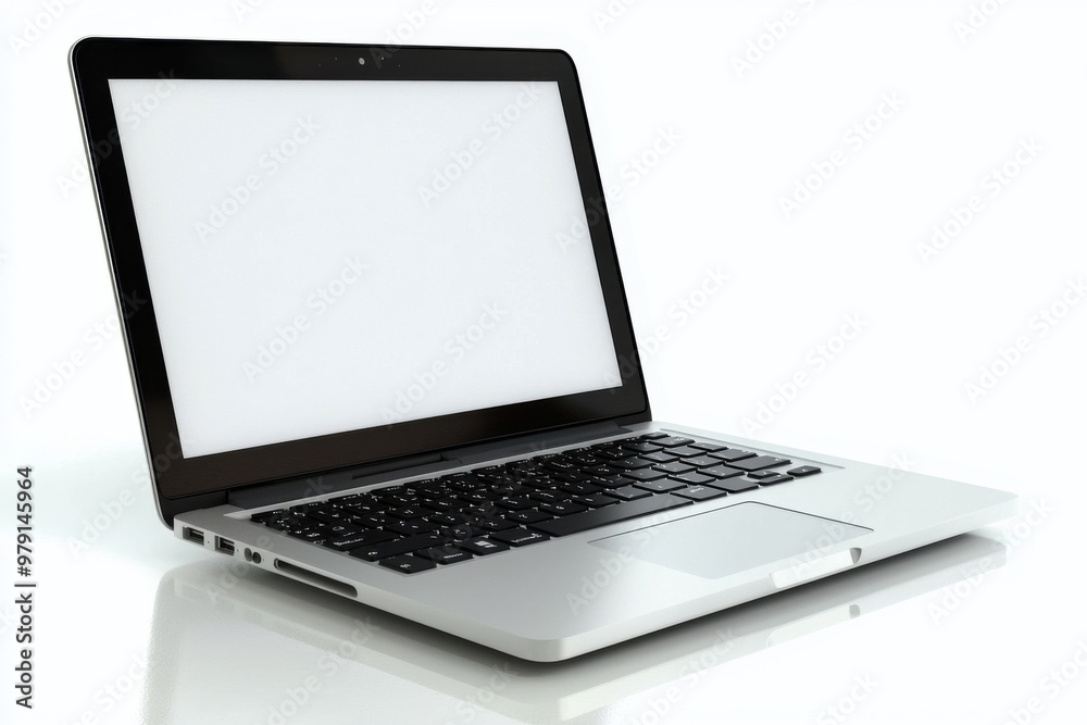Wall mural laptop mockup on isolated white background created with generative ai