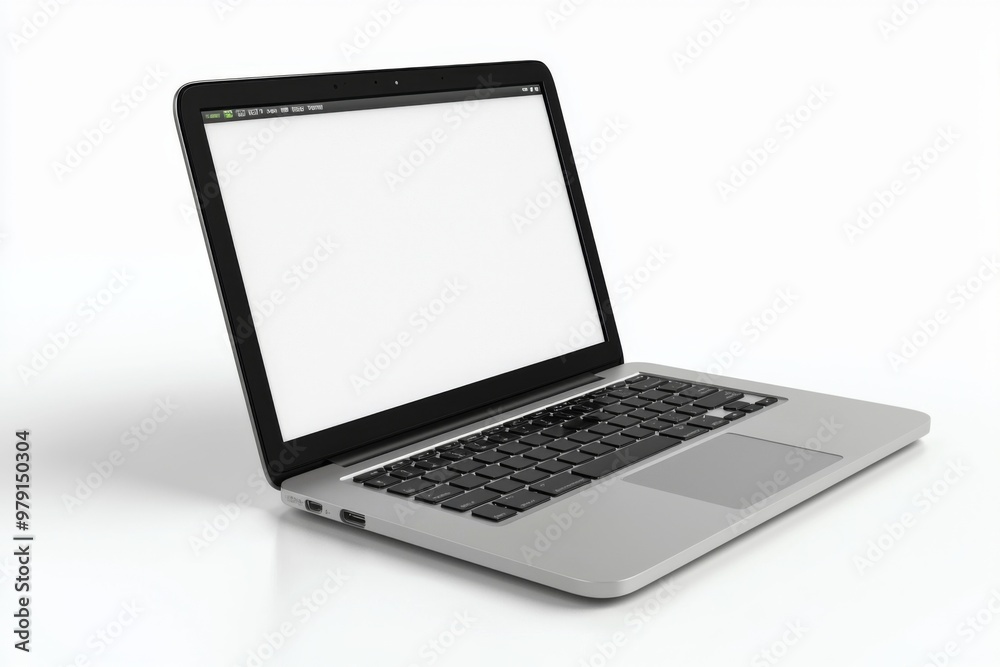 Wall mural laptop mockup on isolated white background created with generative ai
