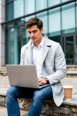 Fototapeta premium businessman working on laptop