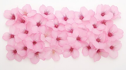 Obraz premium Pink Cherry Blossom Flowers on White Background
