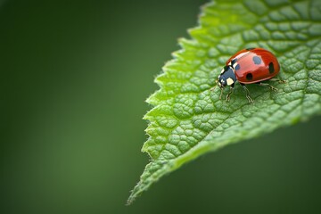 Fototapeta premium Ladybug on a Green Leaf