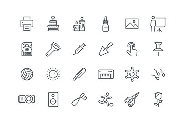 Candle romantic love date valentine's day, Nose spray nasal treatment medicine, set of icons for web design, vector illustration