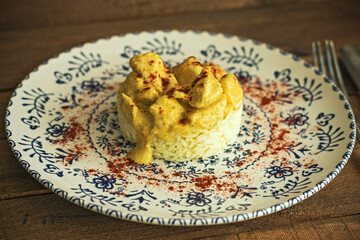 Tasty rice and chicken curry dish