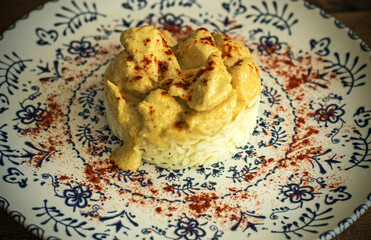 Tasty rice and chicken curry dish