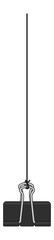 illustration of a paper clip hanging on a rope without background