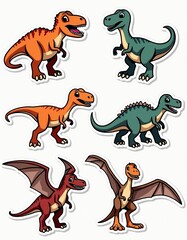 Obraz premium 90s Inspired Dinosaur Stickers: Perfect for Scrapbooking, Bullet Journals, and More 