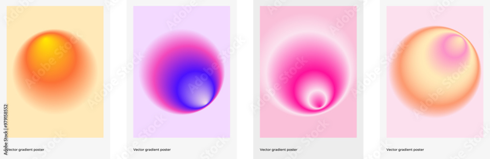 Poster abstract blurred gradient cover template design set for poster, brochure, home decor, presentation. 