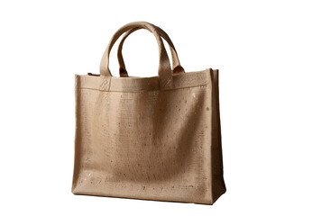 Stylish Natural Jute Tote Bag with Handles on a Transparent Background for Eco-Friendly Fashion