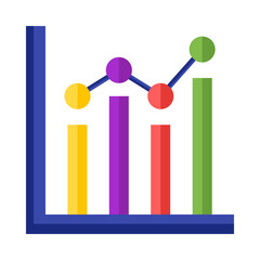 Bar Chart Vector Flat Icon Design