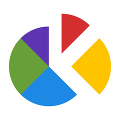 Pie Chart Vector Flat Icon Design