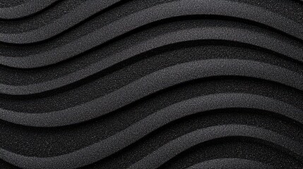 Fototapeta premium Black Wavy Textured Acoustic Foam Panel