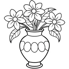 Elegant Flower in a Vase Illustration – Vector Art