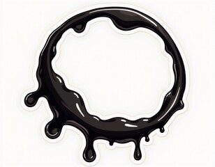 Black Ink Splatter: Circular Drips Vector Icons for Dark Aesthetics