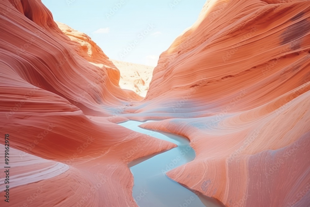 Wall mural colorful canyon landscape tranquility backgrounds reflection.