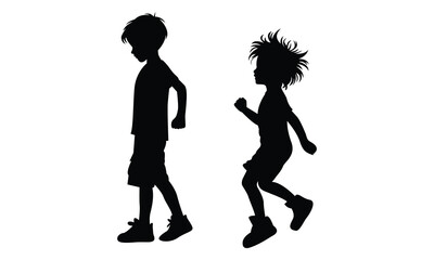 Premium Kids Vector Silhouette