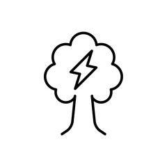 Tree energy outline icons, minimalist vector illustration ,simple transparent graphic element .Isolated on white background