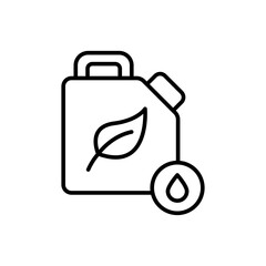 Bio fuel outline icons, minimalist vector illustration ,simple transparent graphic element .Isolated on white background