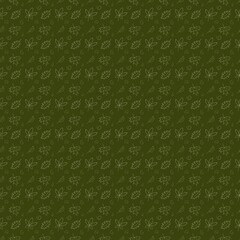Autumnal woodland leaf seamless pattern 