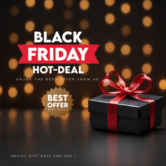 Black friday november event sale discount offer promotion shopping advertisement advertising gift card gift box special discount price flier paper shop business gold present black friday background