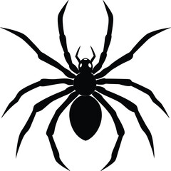 Silhouette Spider Vector Art for Halloween and Spooky Themes