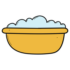 Hand drawn cartoon wash basin on white background.