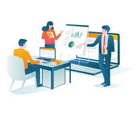 Deliberation team about business development