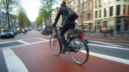 Naklejka premium Greening the Commute: Sustainable Public Transportation. Technology,innovation,smart city,urban planning,infrastructure,climate change,carbon footprint,AI.