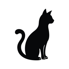 Silhouette Cat Setting Vector Art: Elegant Designs for Animal Lovers