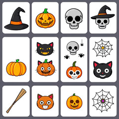 halloween icons set