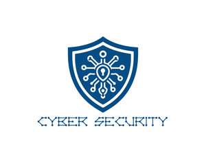 Cyber security logo icon symbol vector illustration. Modern cyber security logo
