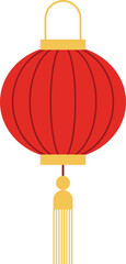 Chinese New Year Red Lantern.
Red Hanging Chinese Lantern flat vector.
Lunar New Year and Mid-Autumn Festival Lantern Decoration image. 
Chinese lantern festival isolated svg.