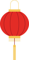 Chinese New Year Red Lantern.
Red Hanging Chinese Lantern flat vector.
Lunar New Year and Mid-Autumn Festival Lantern Decoration image. 
Chinese lantern festival isolated svg.