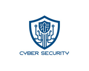 Cyber security logo icon symbol vector illustration. Modern cyber security logo