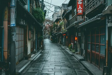 Fototapeta premium Street old town in Japan background city architecture cityscape.