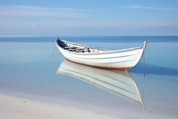 Naklejka premium Sailboat vehicle rowboat shore.