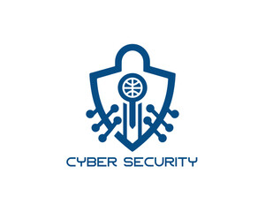 Cyber security logo icon symbol vector illustration. Modern cyber security logo