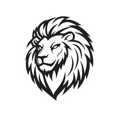 Naklejka premium simple lion head logo vector