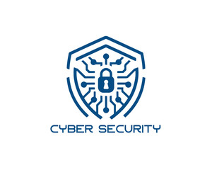 Cyber security logo icon symbol vector illustration. Modern cyber security logo